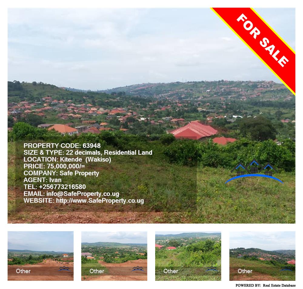 Residential Land  for sale in Kitende Wakiso Uganda, code: 63948