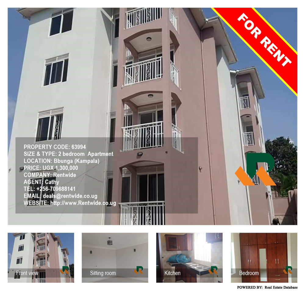 2 bedroom Apartment  for rent in Bbunga Kampala Uganda, code: 63994