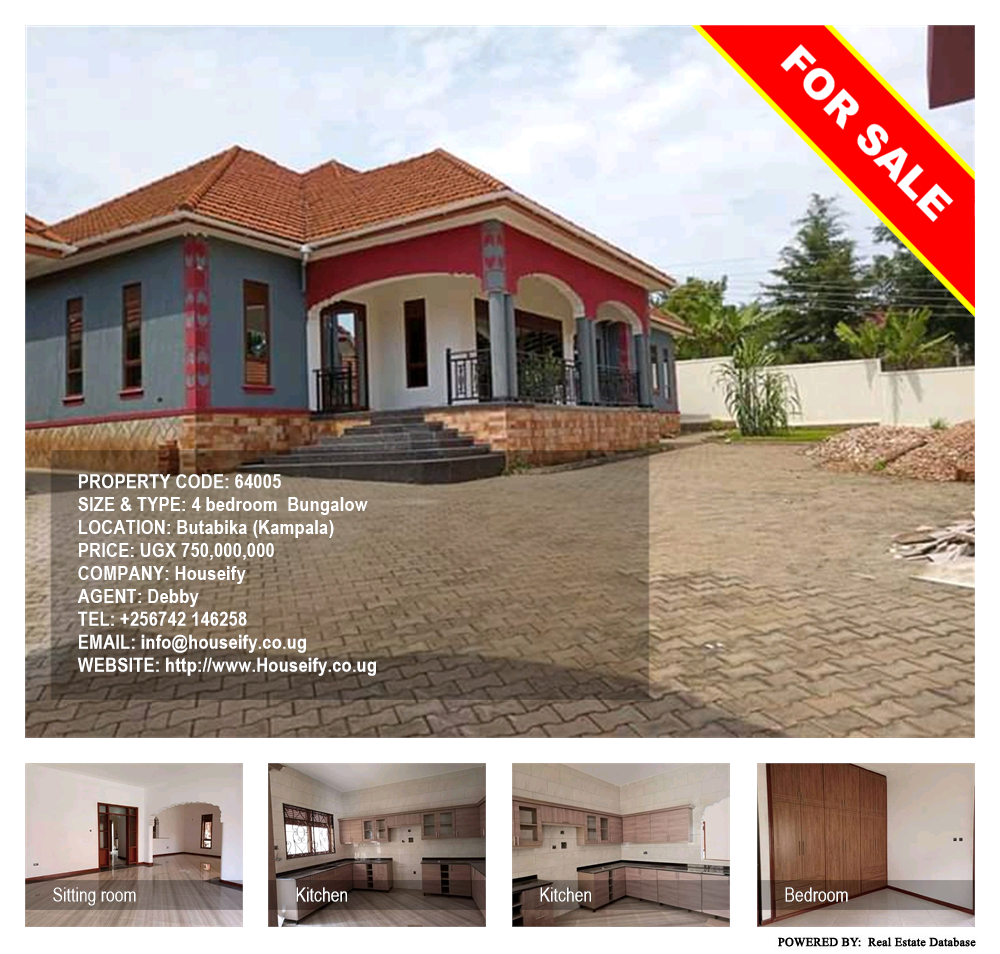 4 bedroom Bungalow  for sale in Butabika Kampala Uganda, code: 64005