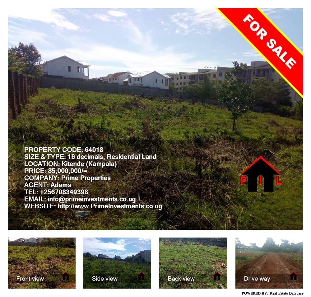 Residential Land  for sale in Kitende Kampala Uganda, code: 64018