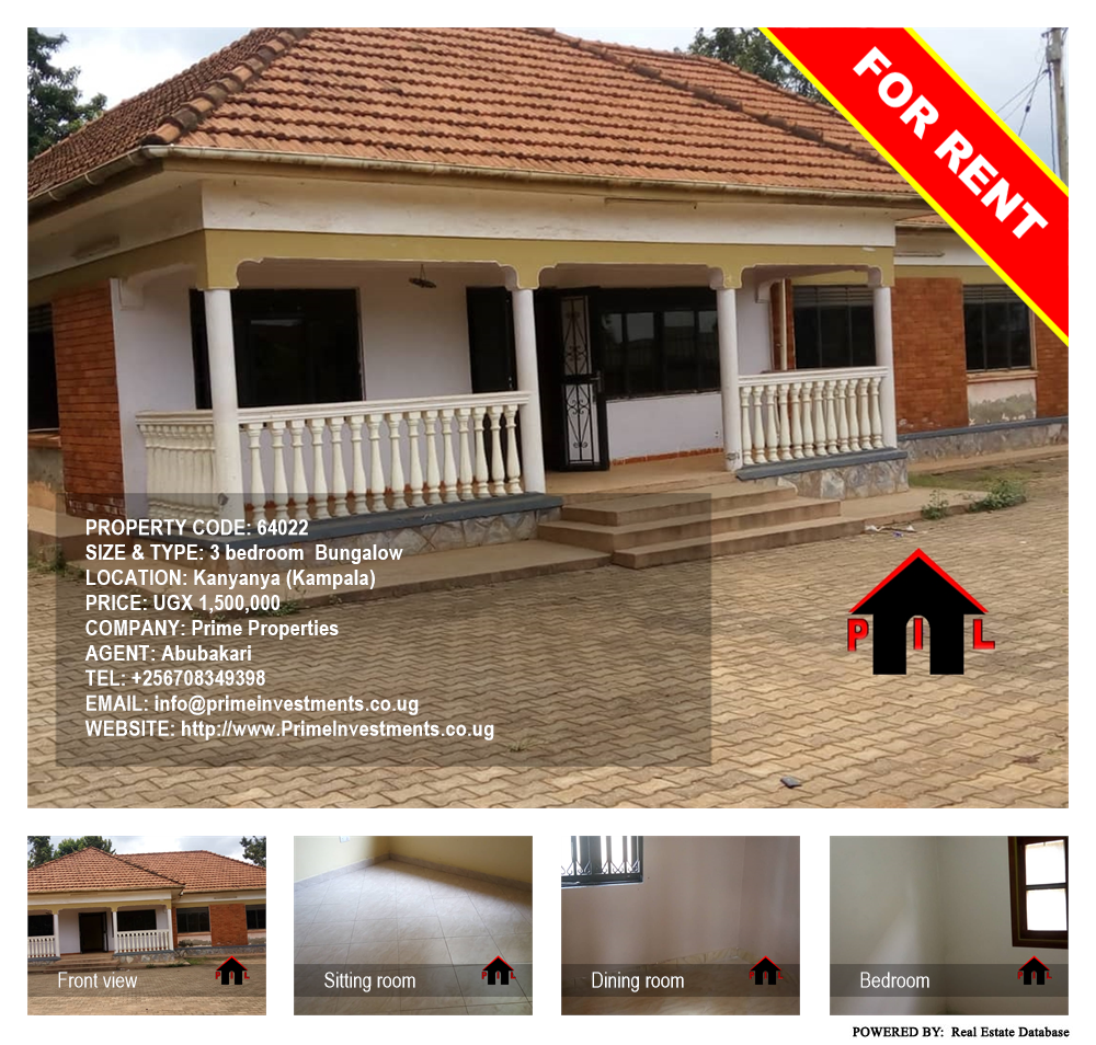 3 bedroom Bungalow  for rent in Kanyanya Kampala Uganda, code: 64022