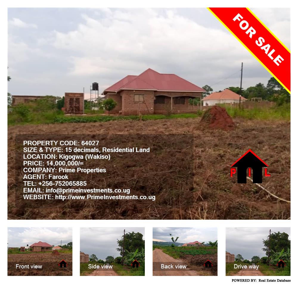 Residential Land  for sale in Kigoogwa Wakiso Uganda, code: 64027