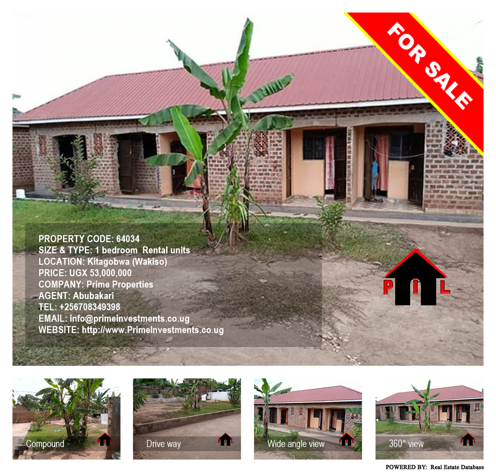 1 bedroom Rental units  for sale in Kitagobwa Wakiso Uganda, code: 64034