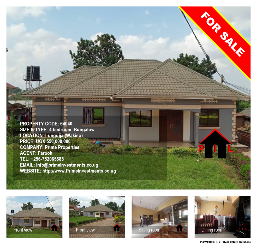 4 bedroom Bungalow  for sale in Lungujja Wakiso Uganda, code: 64040