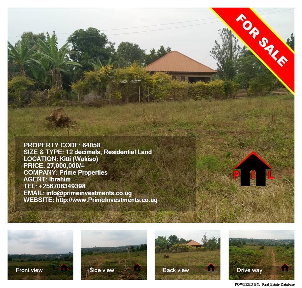 Residential Land  for sale in Kitti Wakiso Uganda, code: 64058