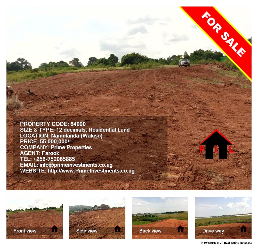Residential Land  for sale in Namulanda Wakiso Uganda, code: 64090