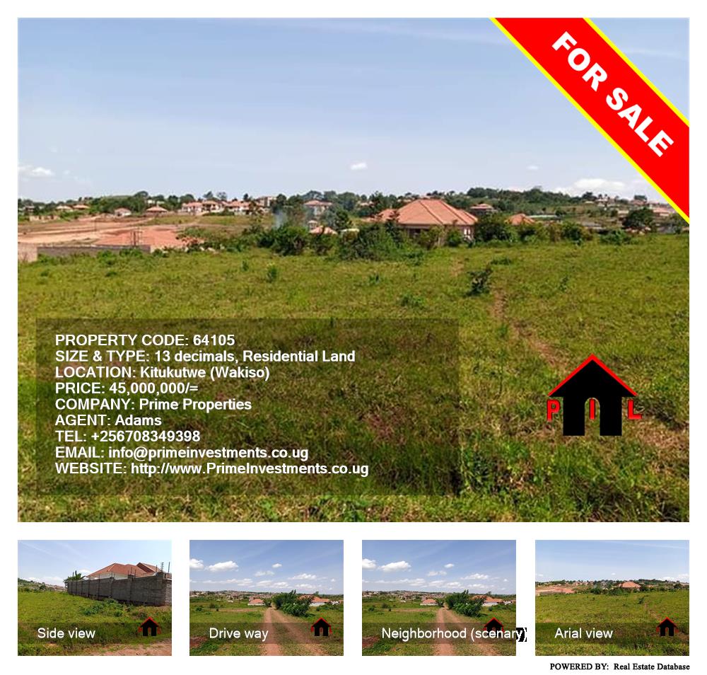 Residential Land  for sale in Kitukutwe Wakiso Uganda, code: 64105