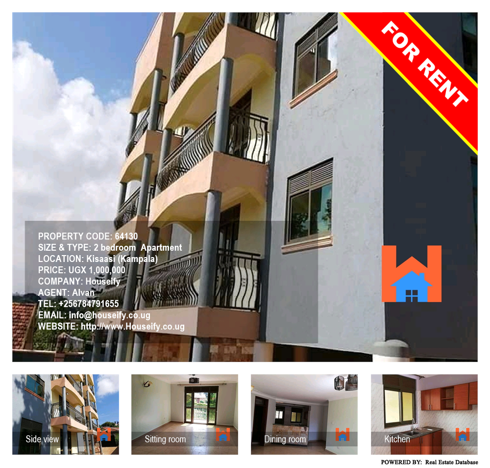 2 bedroom Apartment  for rent in Kisaasi Kampala Uganda, code: 64130