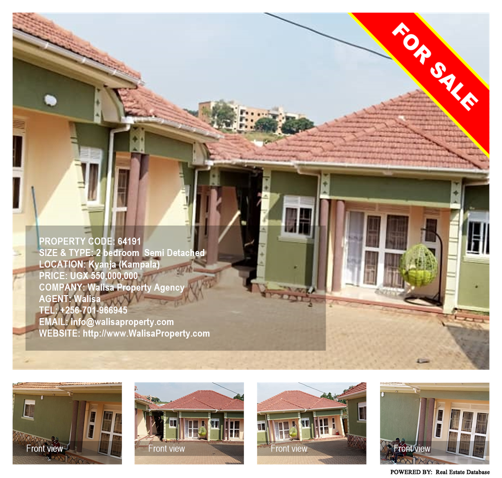 2 bedroom Semi Detached  for sale in Kyanja Kampala Uganda, code: 64191