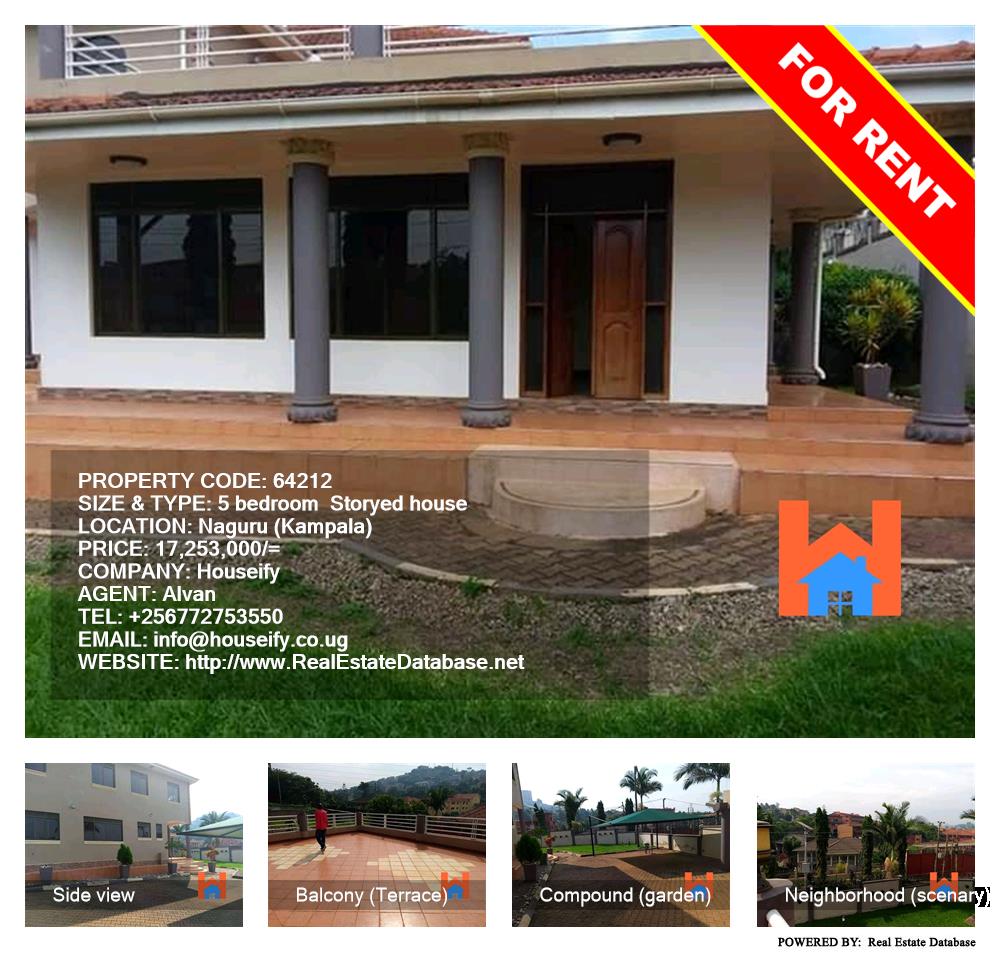 5 bedroom Storeyed house  for rent in Naguru Kampala Uganda, code: 64212