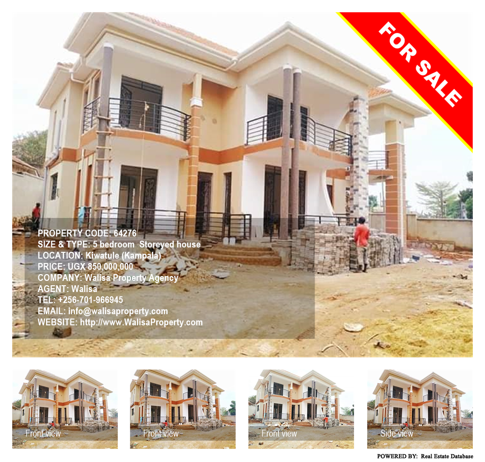 5 bedroom Storeyed house  for sale in Kiwaatule Kampala Uganda, code: 64276