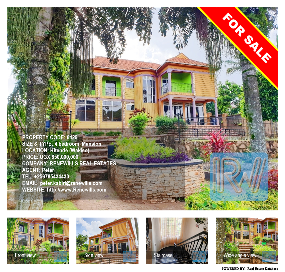 4 bedroom Mansion  for sale in Kitende Wakiso Uganda, code: 6429