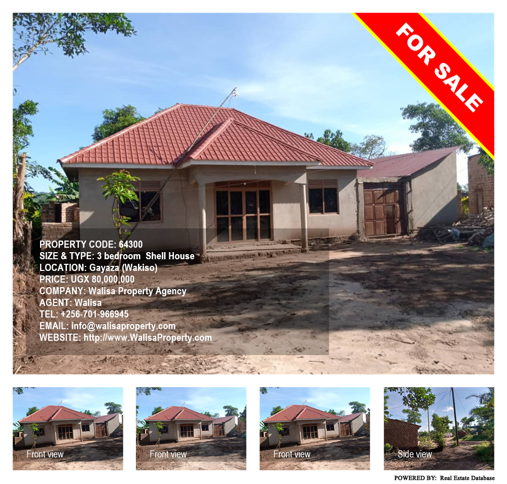 3 bedroom Shell House  for sale in Gayaza Wakiso Uganda, code: 64300