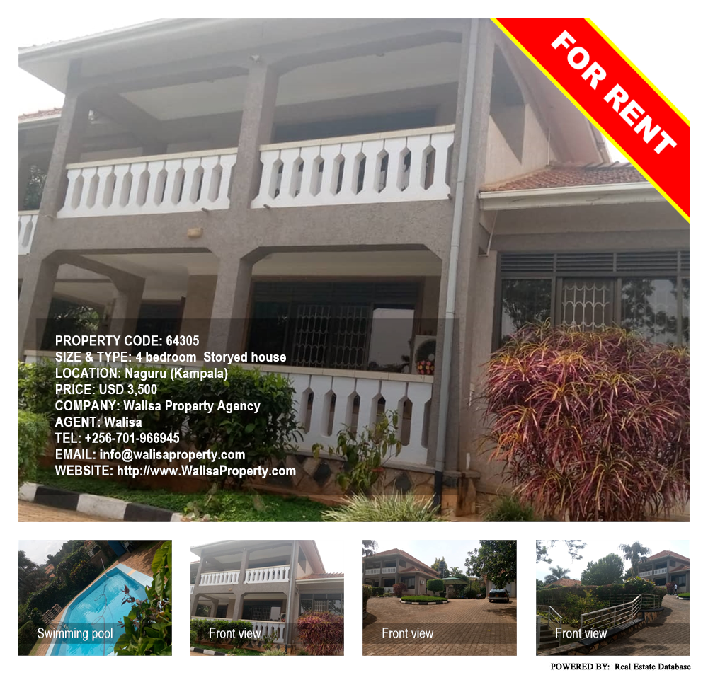 4 bedroom Storeyed house  for rent in Naguru Kampala Uganda, code: 64305