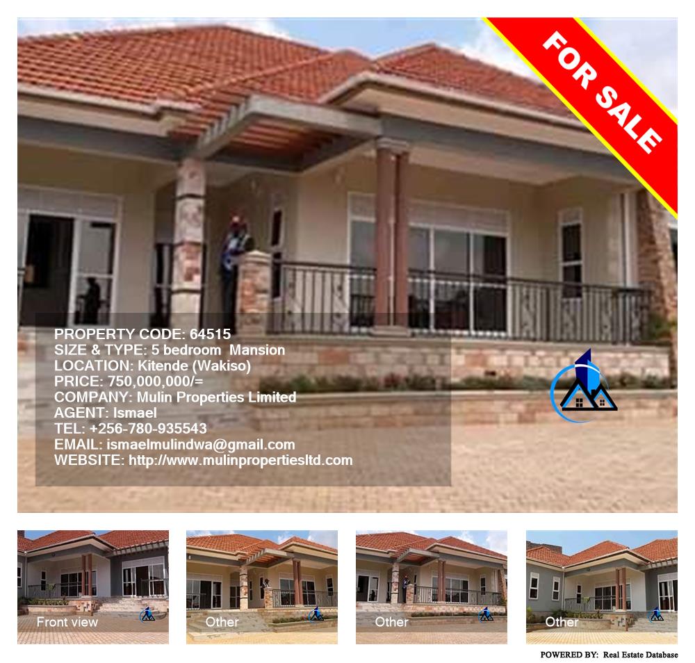 5 bedroom Mansion  for sale in Kitende Wakiso Uganda, code: 64515