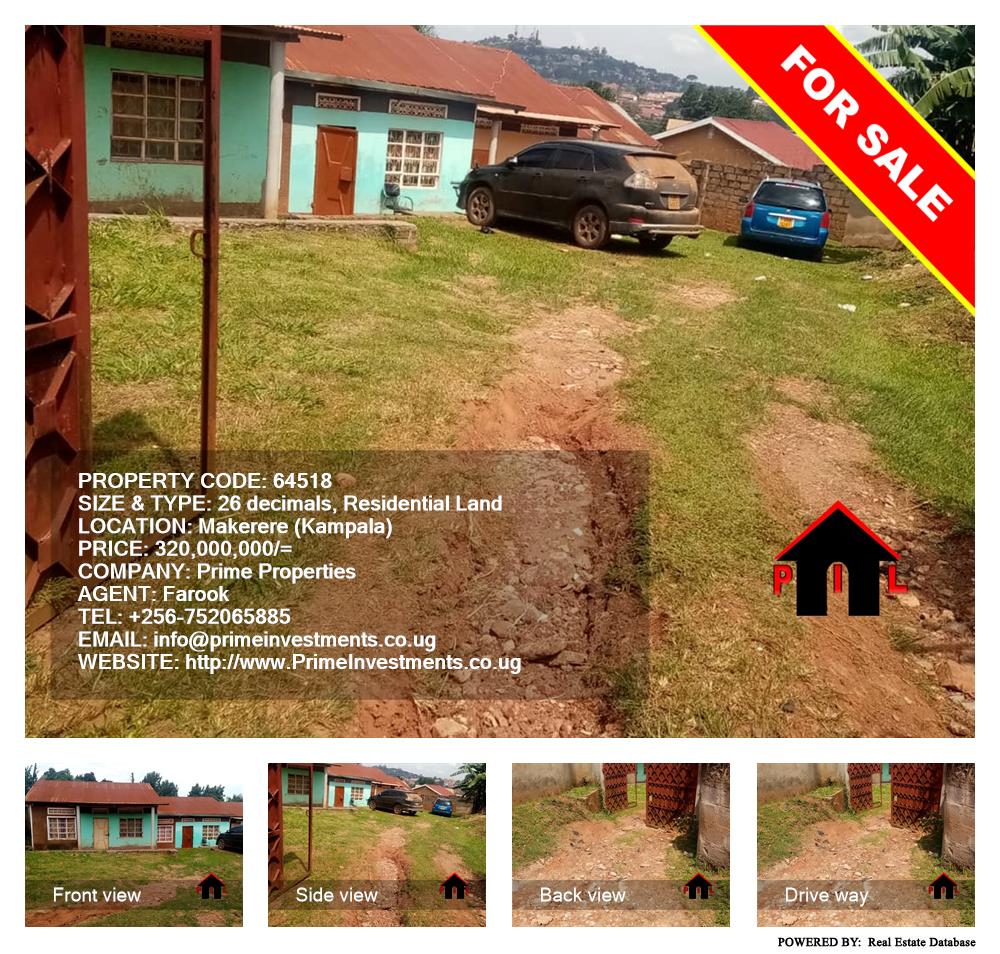 Residential Land  for sale in Makerere Kampala Uganda, code: 64518