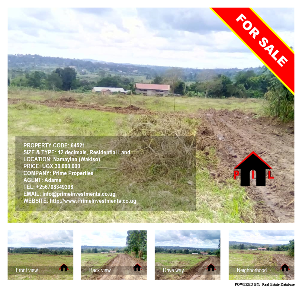 Residential Land  for sale in Namayina Wakiso Uganda, code: 64521