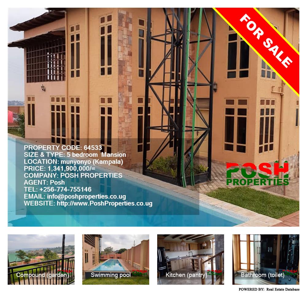 5 bedroom Mansion  for sale in Munyonyo Kampala Uganda, code: 64533