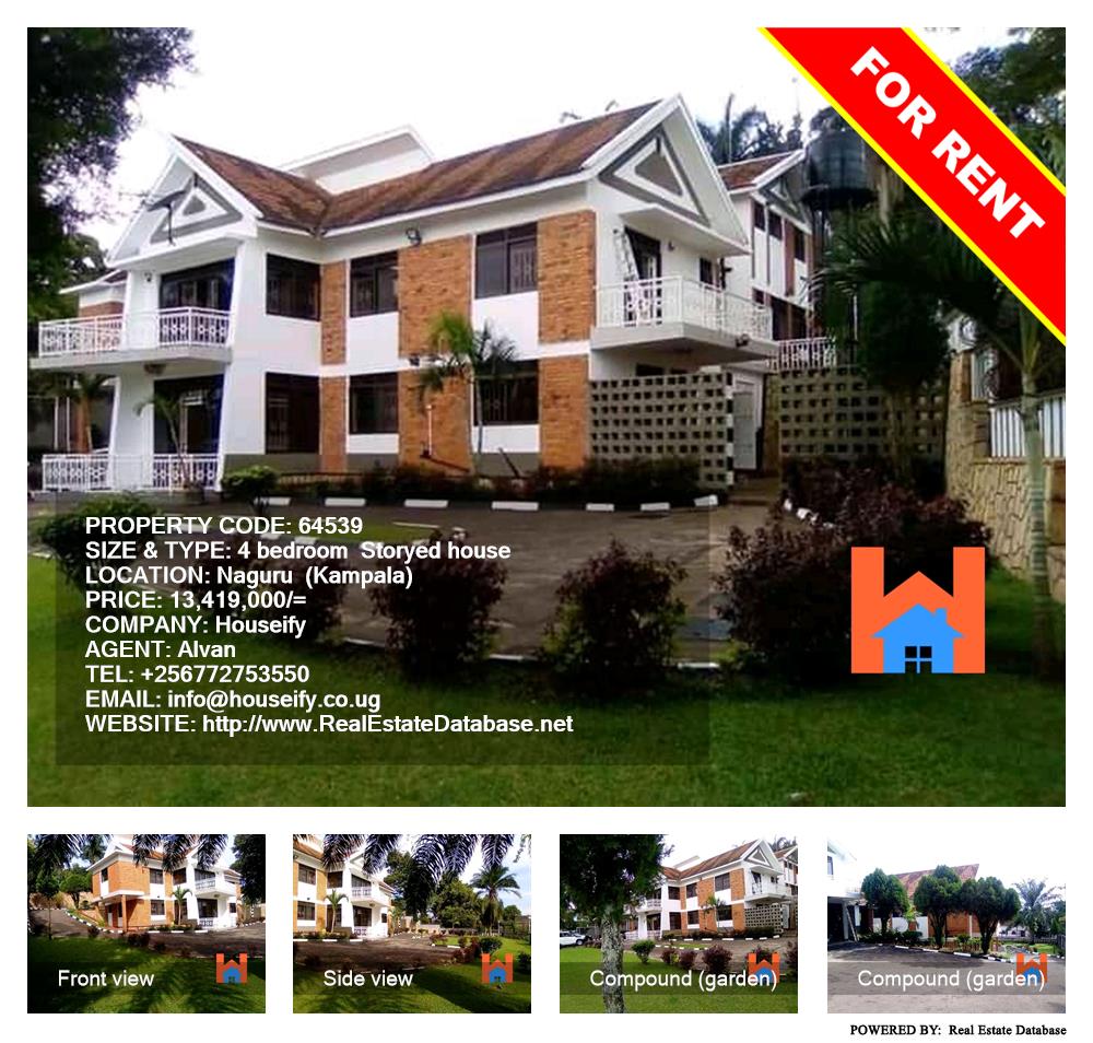 4 bedroom Storeyed house  for rent in Naguru Kampala Uganda, code: 64539