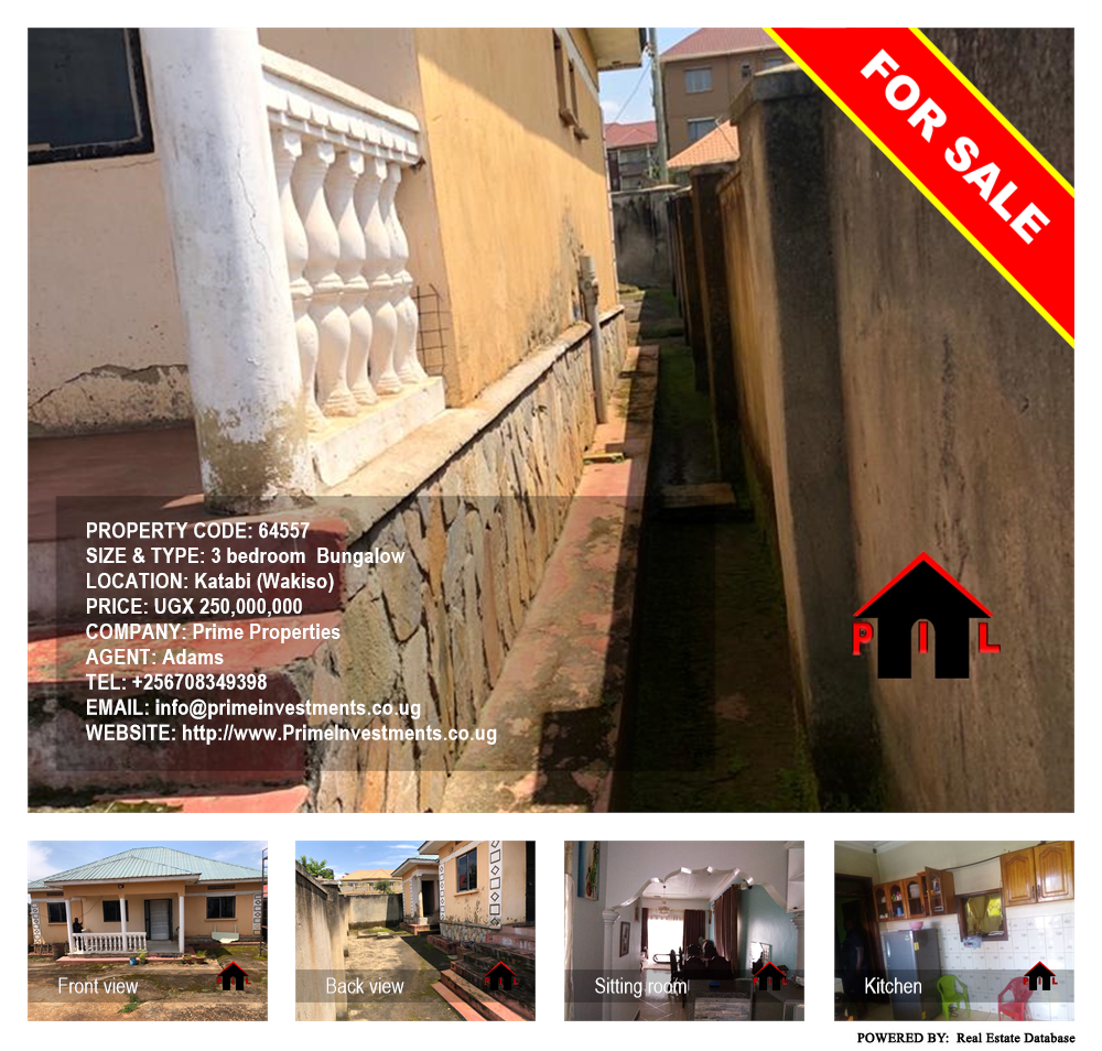 3 bedroom Bungalow  for sale in Katabi Wakiso Uganda, code: 64557