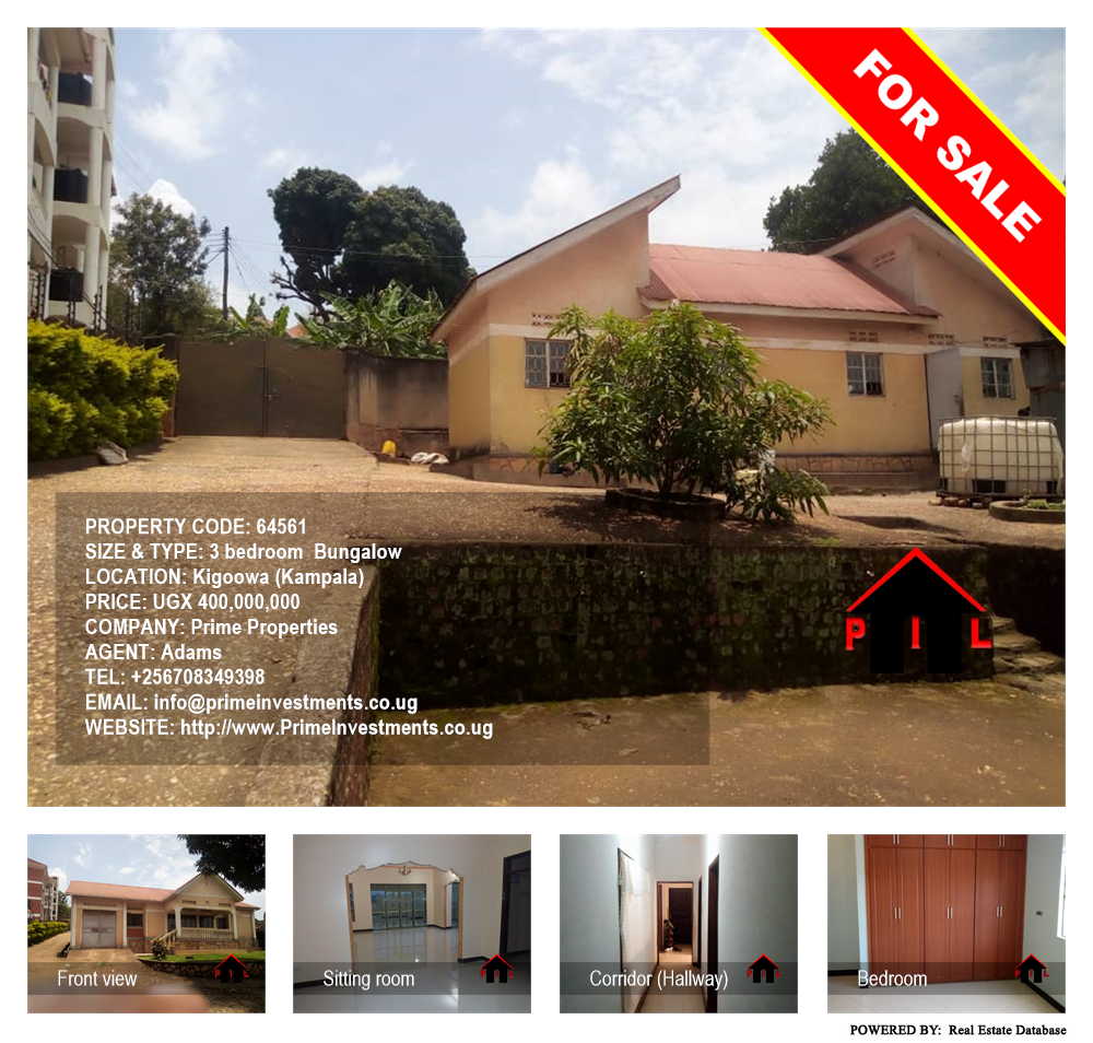 3 bedroom Bungalow  for sale in Kigoowa Kampala Uganda, code: 64561