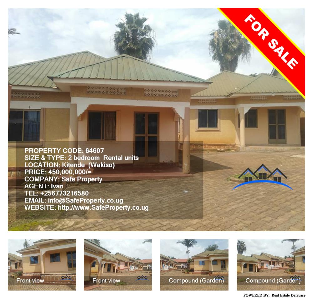 2 bedroom Rental units  for sale in Kitende Wakiso Uganda, code: 64607
