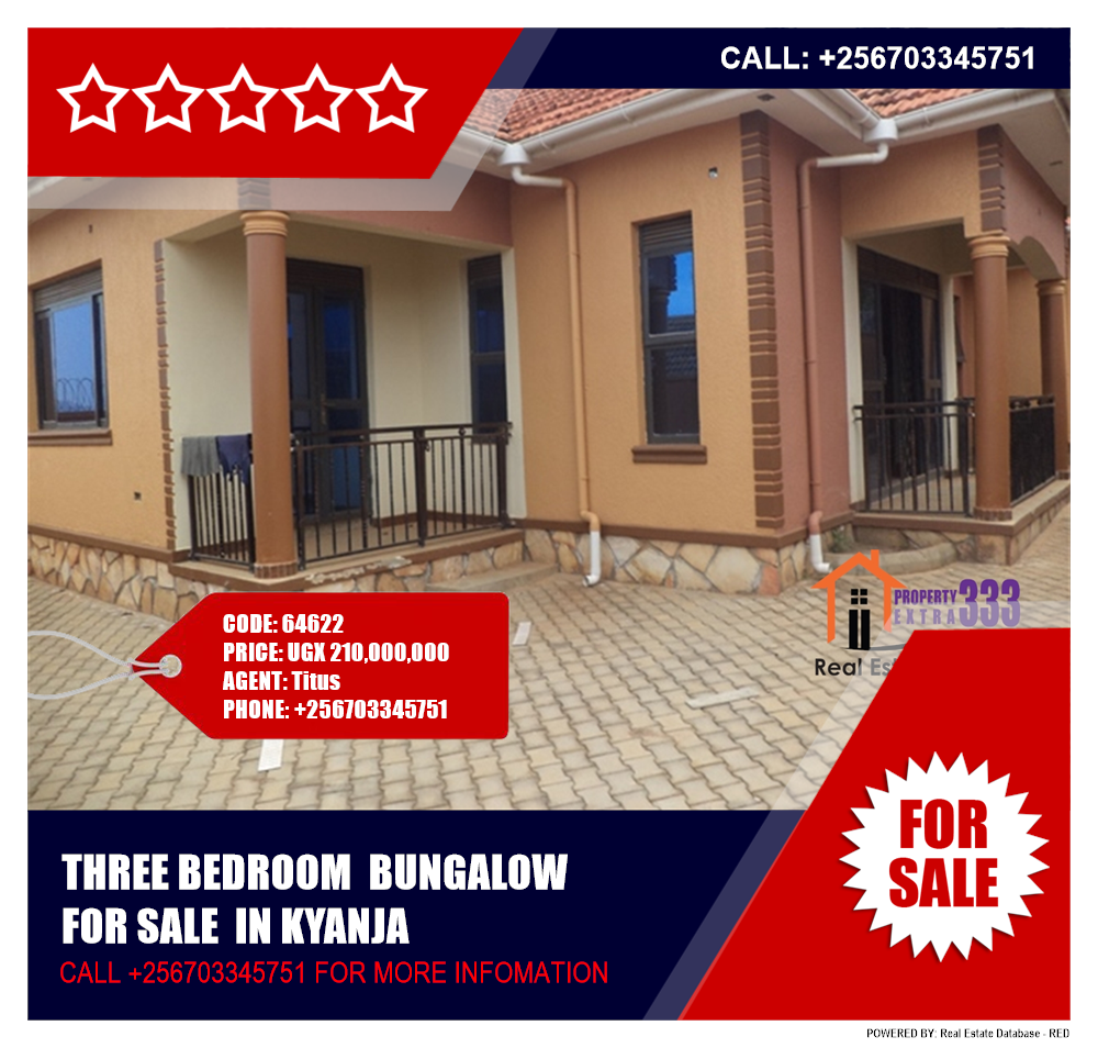 3 bedroom Bungalow  for sale in Kyanja Kampala Uganda, code: 64622
