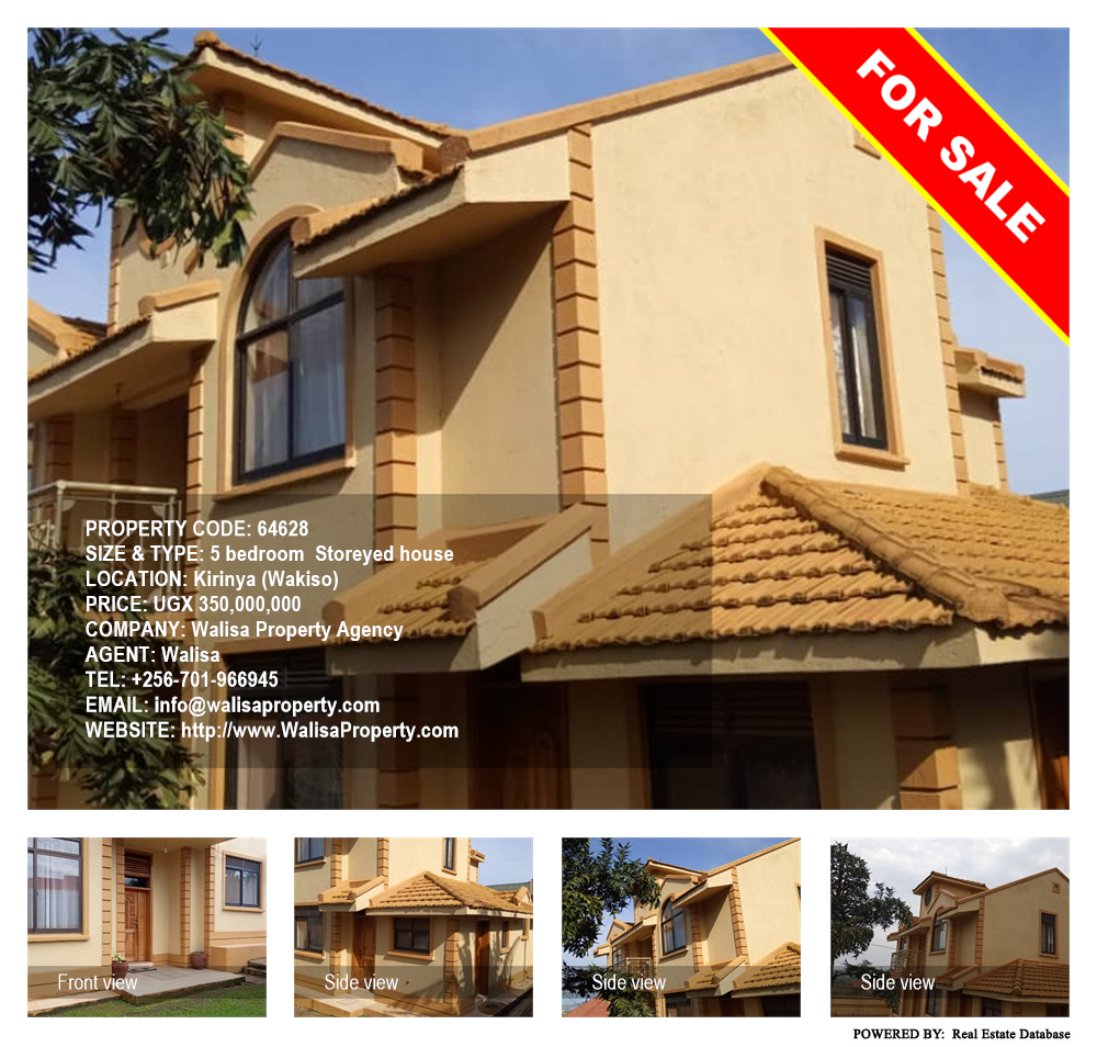 5 bedroom Storeyed house  for sale in Kirinya Wakiso Uganda, code: 64628