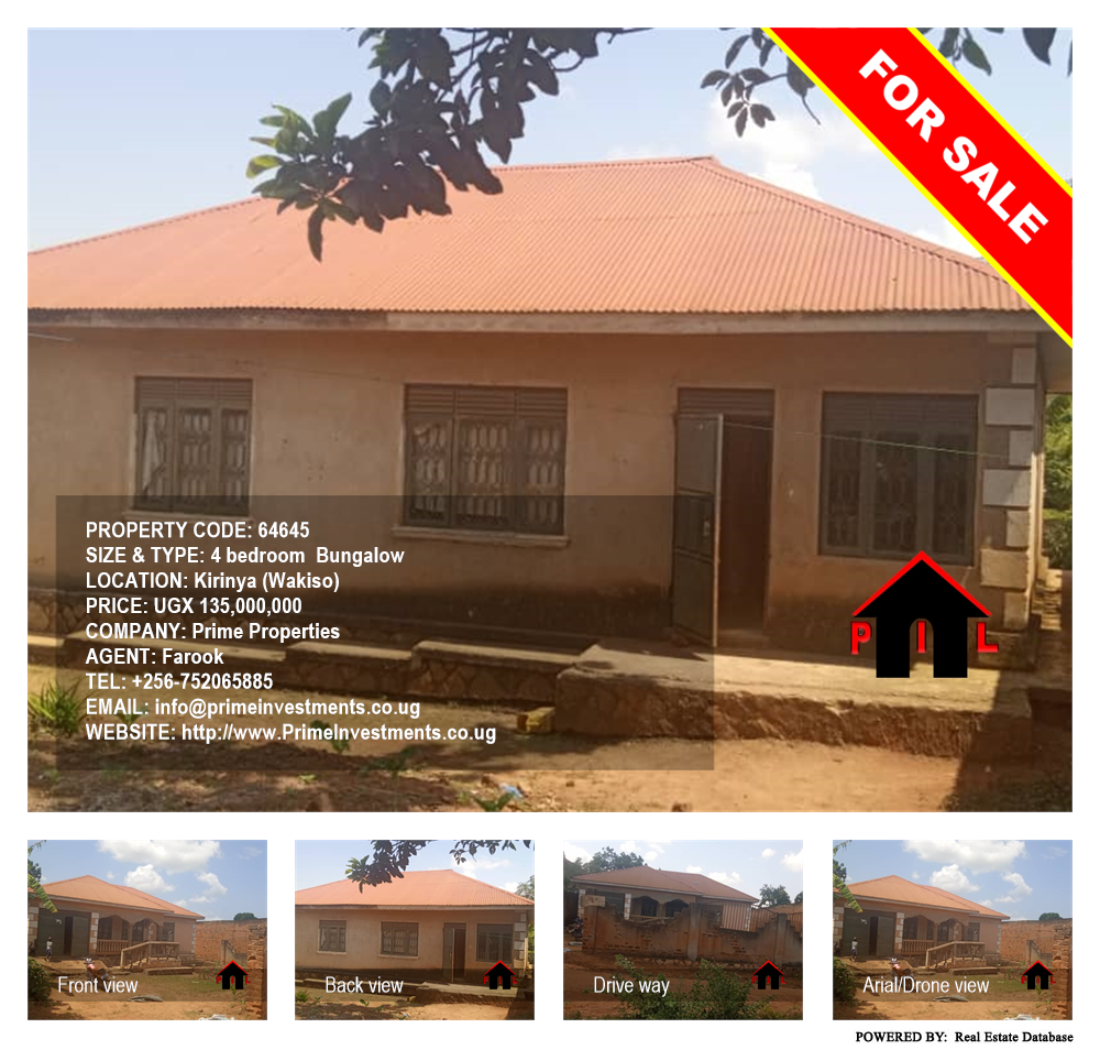 4 bedroom Bungalow  for sale in Kirinya Wakiso Uganda, code: 64645