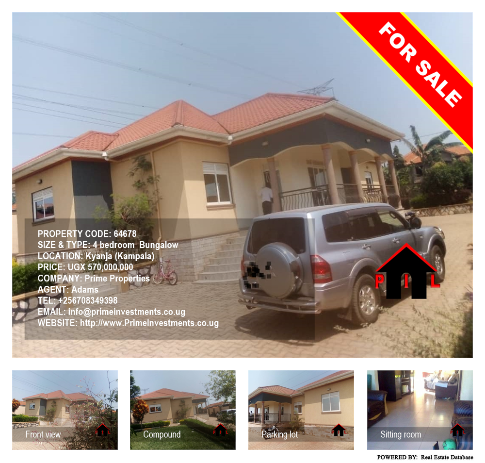 4 bedroom Bungalow  for sale in Kyanja Kampala Uganda, code: 64678