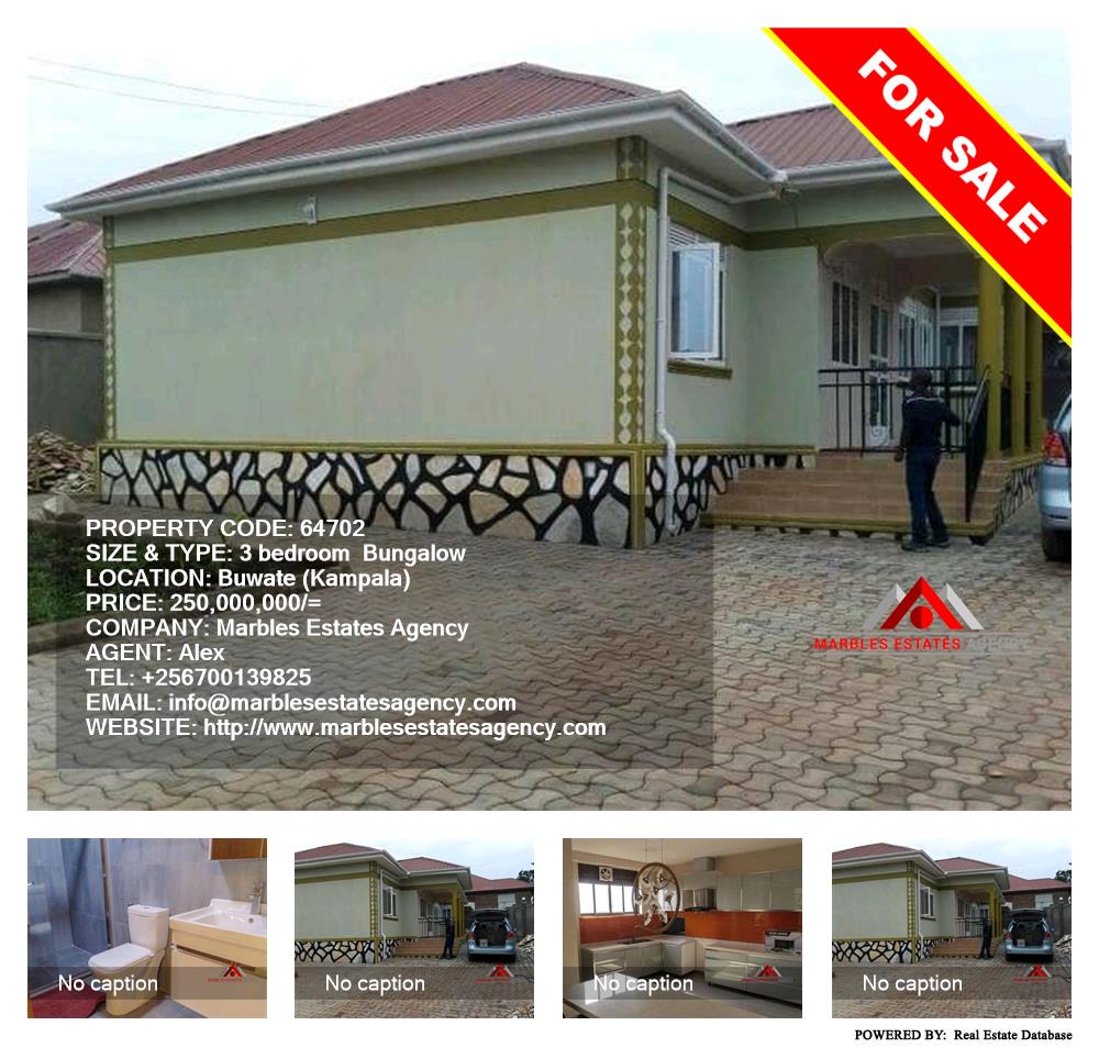 3 bedroom Bungalow  for sale in Buwaate Kampala Uganda, code: 64702