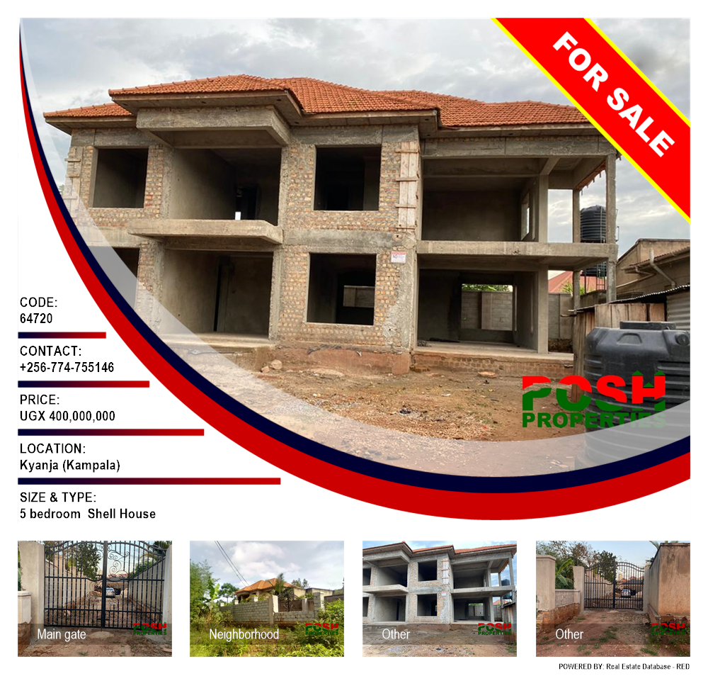 5 bedroom Shell House  for sale in Kyanja Kampala Uganda, code: 64720