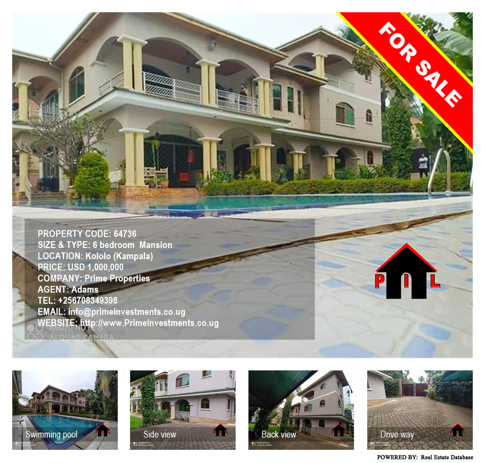 6 bedroom Mansion  for sale in Kololo Kampala Uganda, code: 64736