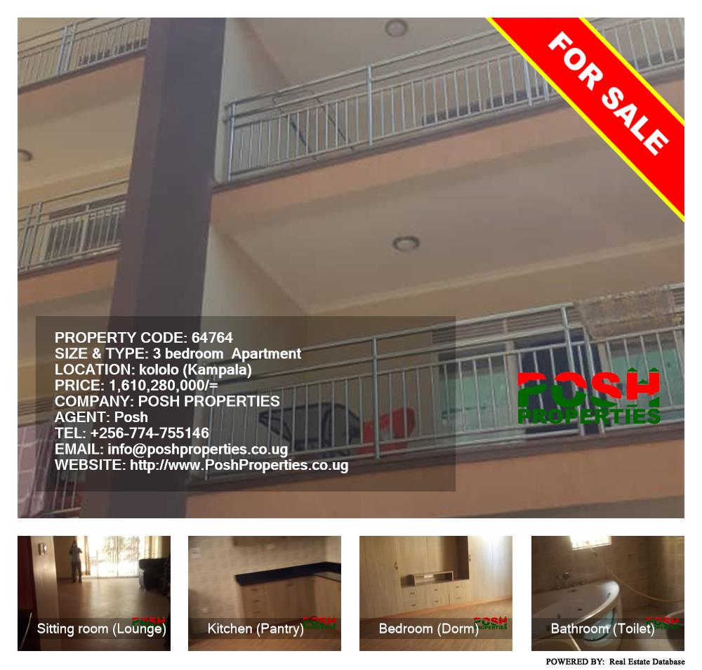 3 bedroom Apartment  for sale in Kololo Kampala Uganda, code: 64764