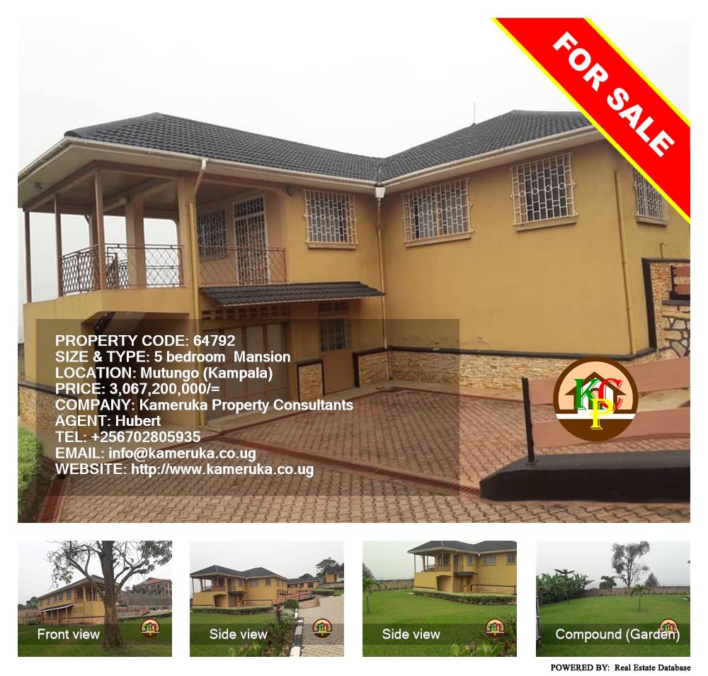 5 bedroom Mansion  for sale in Mutungo Kampala Uganda, code: 64792