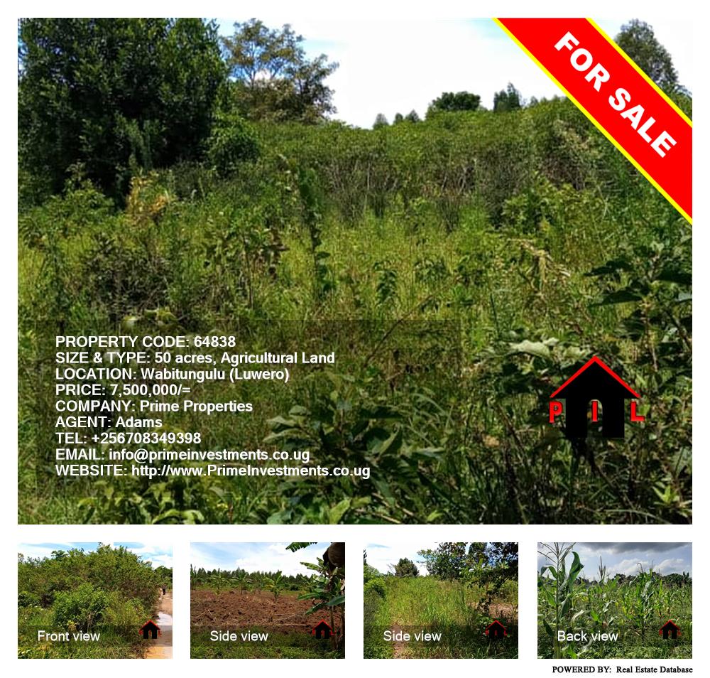 Agricultural Land  for sale in Wabitungulu Luweero Uganda, code: 64838