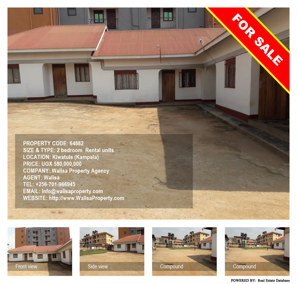 2 bedroom Rental units  for sale in Kiwaatule Kampala Uganda, code: 64882