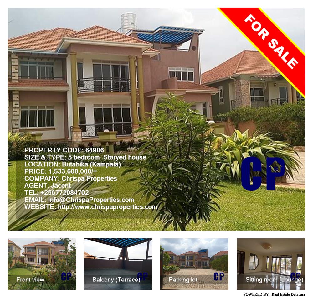 5 bedroom Storeyed house  for sale in Butabika Kampala Uganda, code: 64906