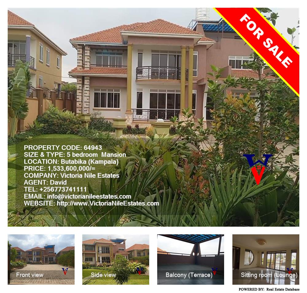 5 bedroom Mansion  for sale in Butabika Kampala Uganda, code: 64943
