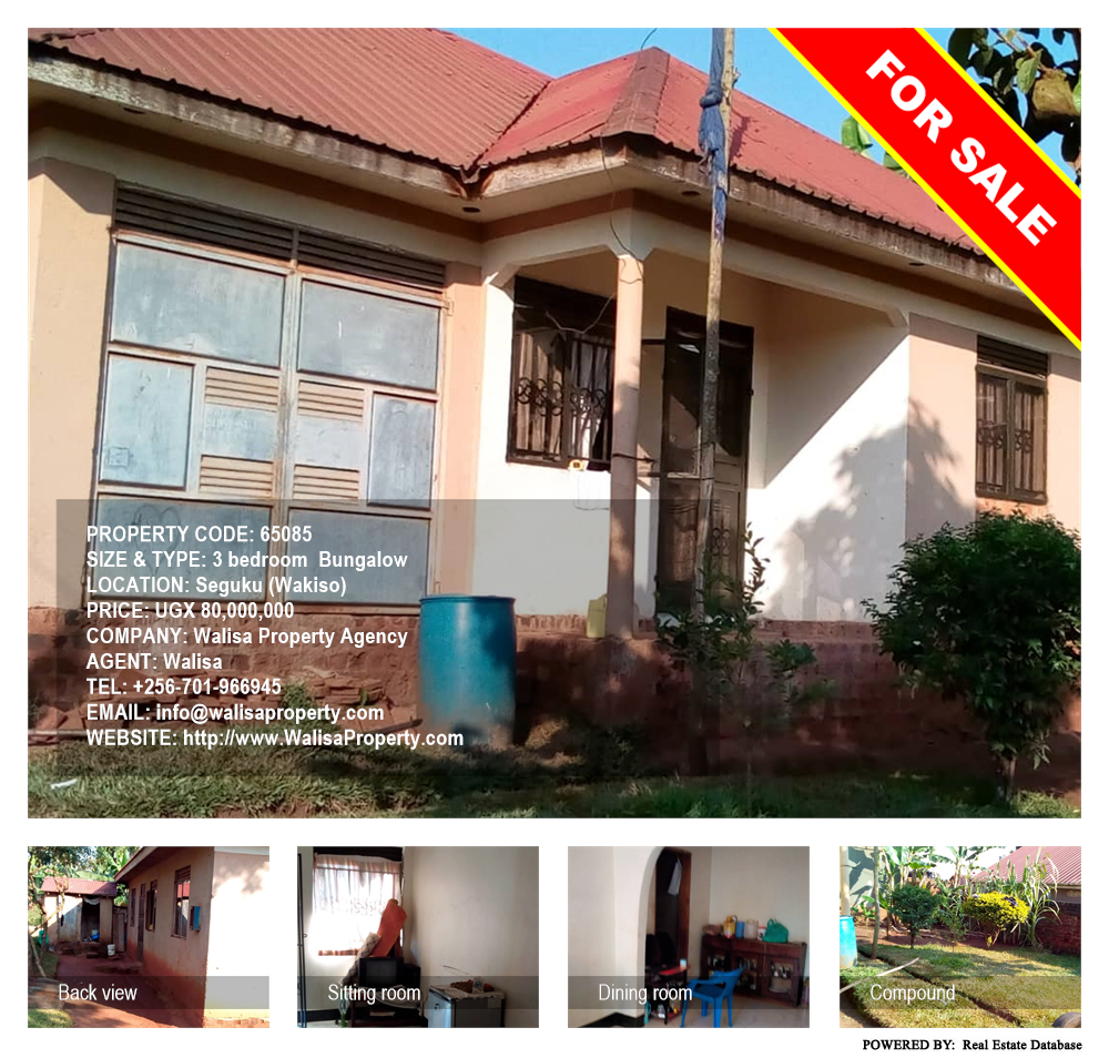 3 bedroom Bungalow  for sale in Seguku Wakiso Uganda, code: 65085