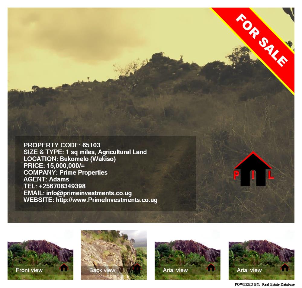 Agricultural Land  for sale in Bukomelo Wakiso Uganda, code: 65103