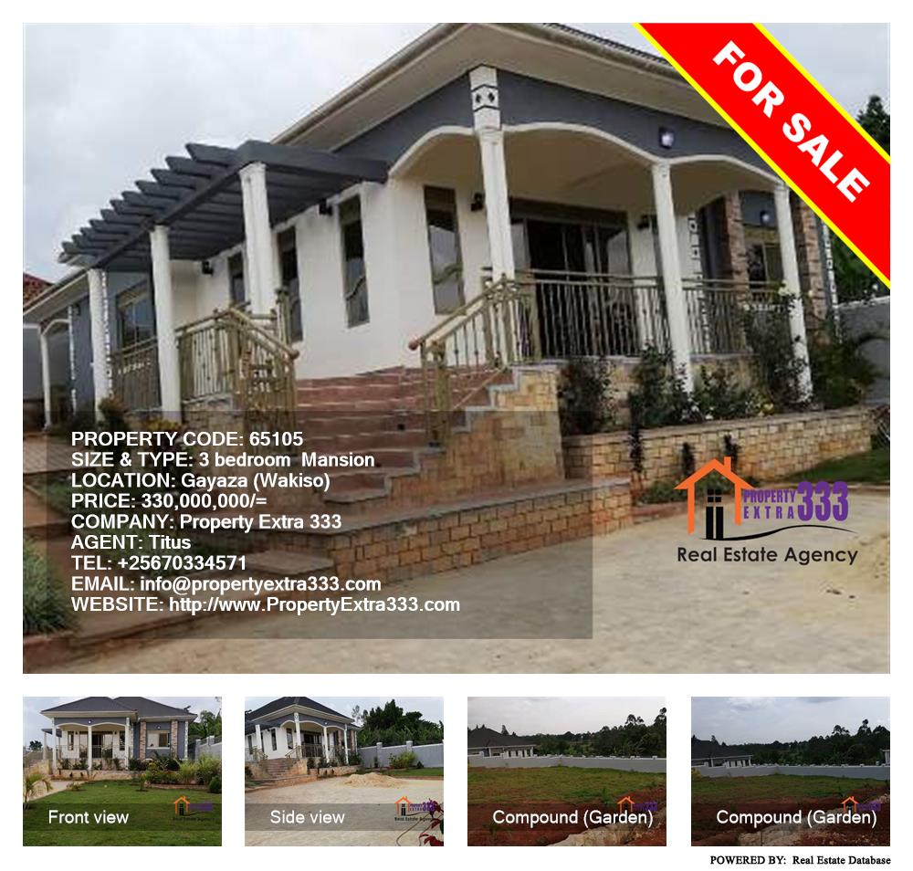 3 bedroom Mansion  for sale in Gayaza Wakiso Uganda, code: 65105