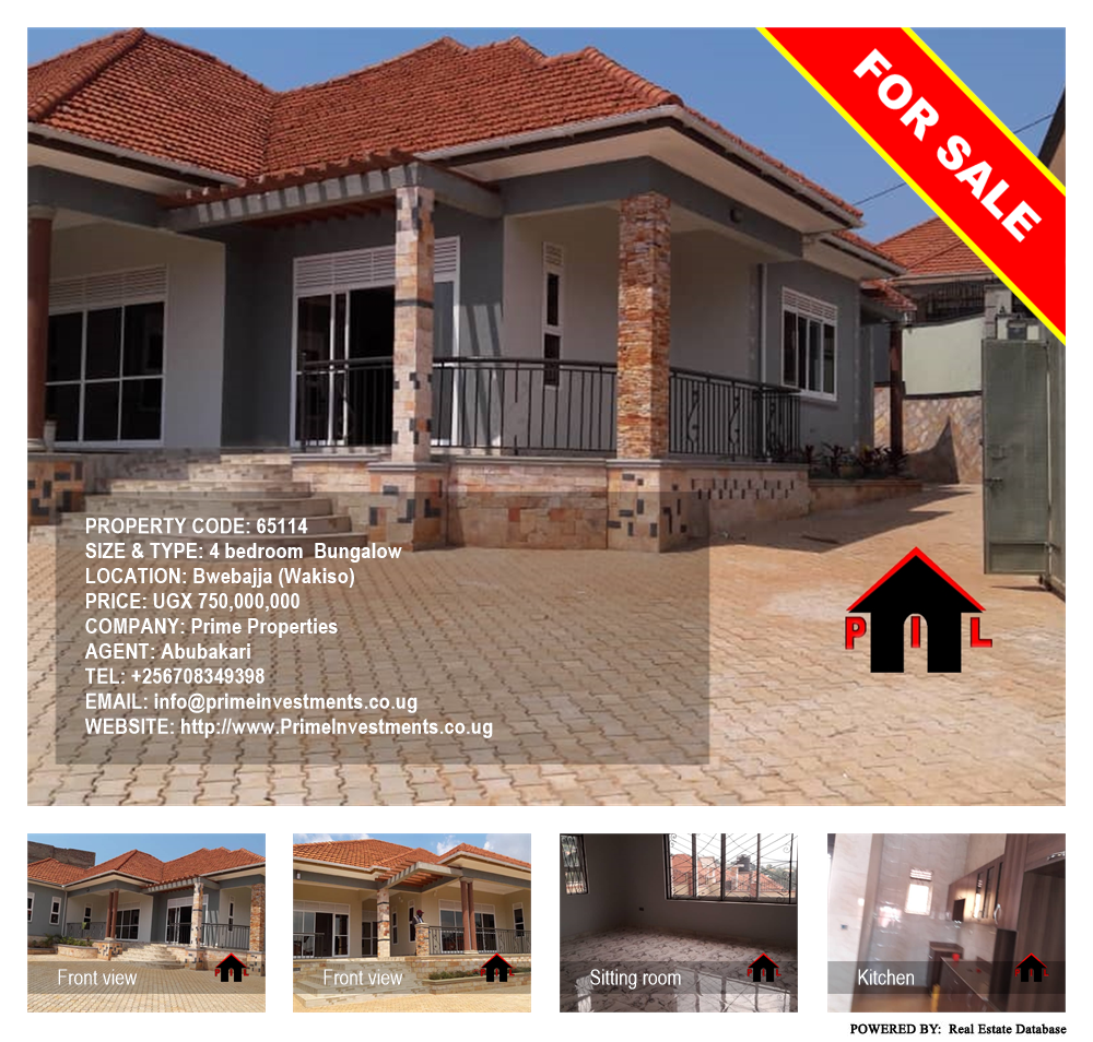 4 bedroom Bungalow  for sale in Bwebajja Wakiso Uganda, code: 65114