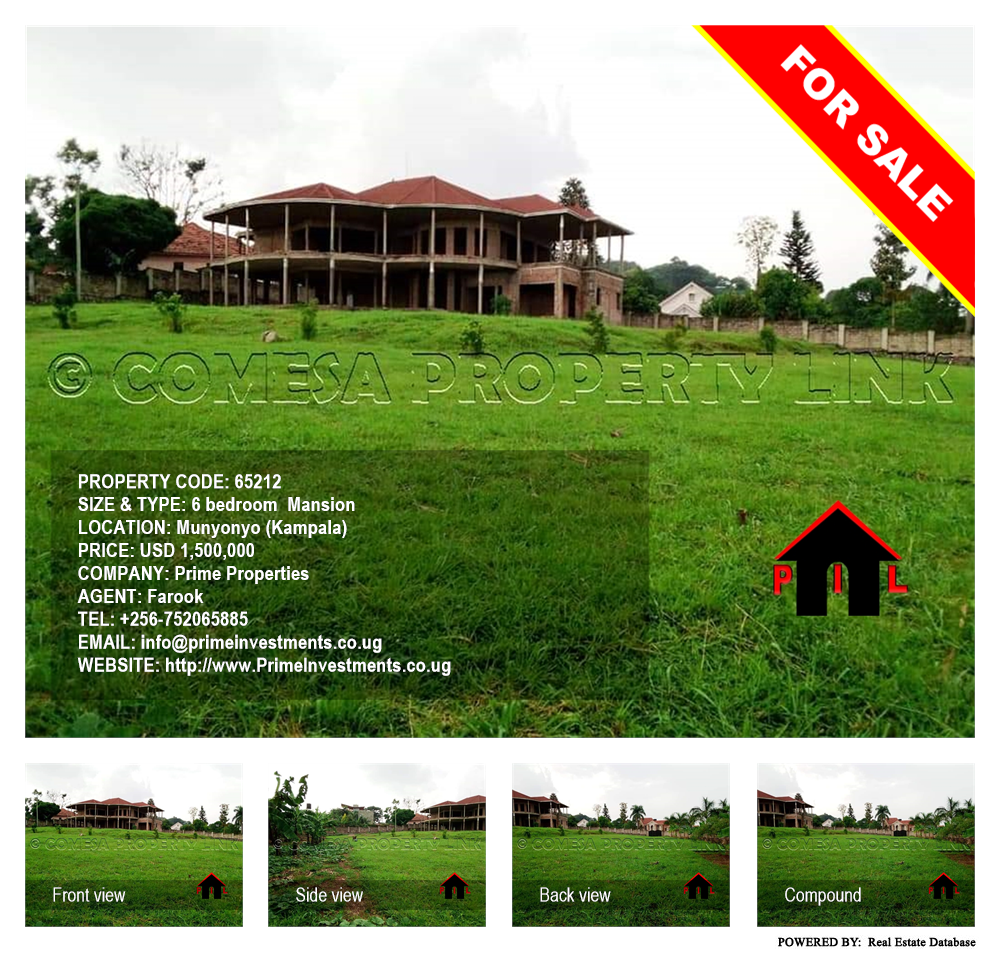 6 bedroom Mansion  for sale in Munyonyo Kampala Uganda, code: 65212