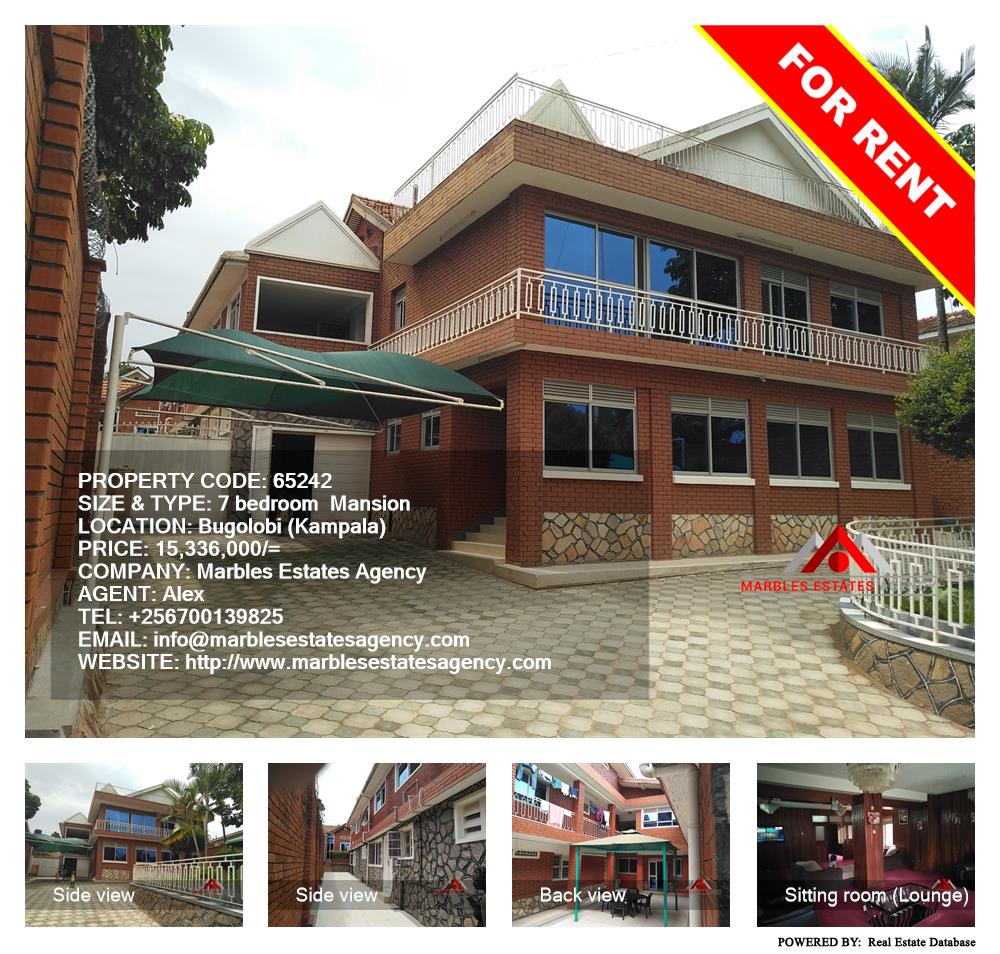 7 bedroom Mansion  for rent in Bugoloobi Kampala Uganda, code: 65242