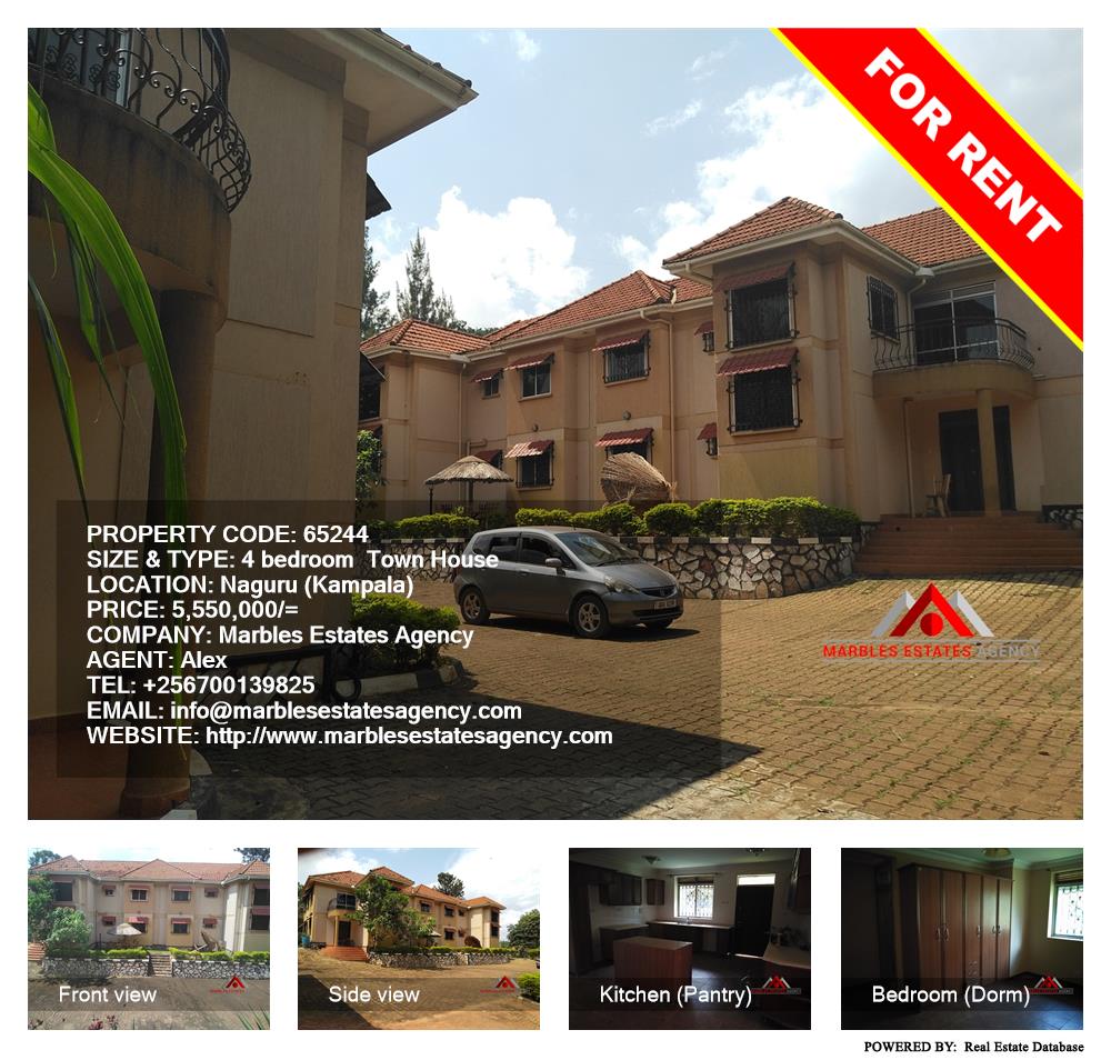 4 bedroom Town House  for rent in Naguru Kampala Uganda, code: 65244