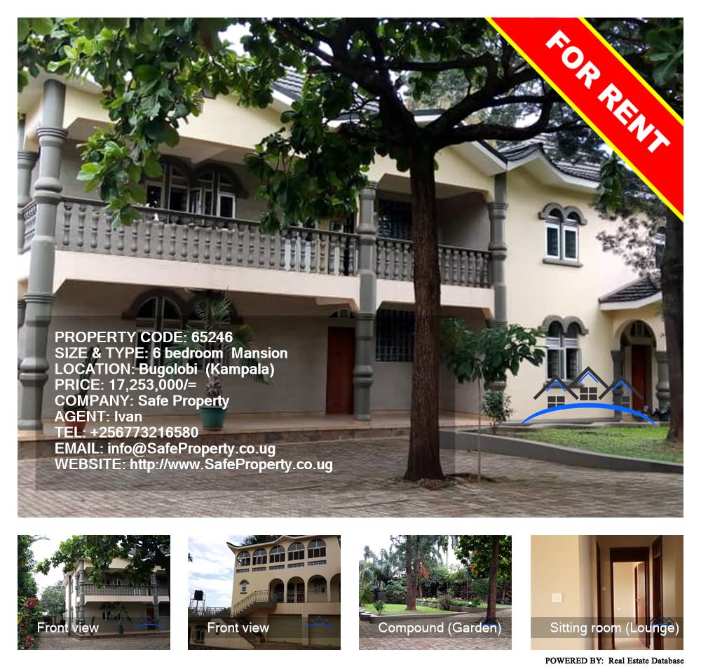 6 bedroom Mansion  for rent in Bugoloobi Kampala Uganda, code: 65246