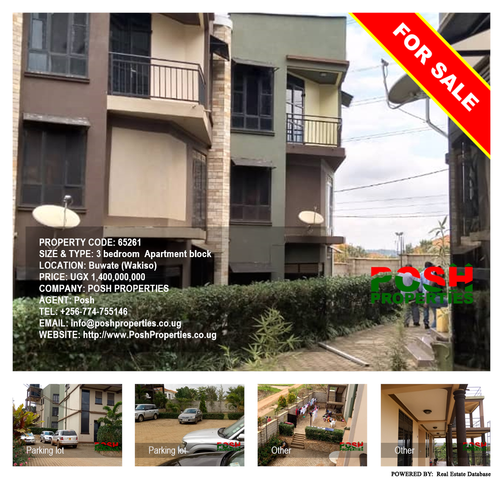 3 bedroom Apartment block  for sale in Buwaate Wakiso Uganda, code: 65261