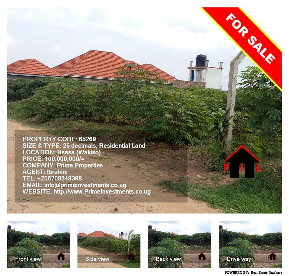 Residential Land  for sale in Nsasa Wakiso Uganda, code: 65269