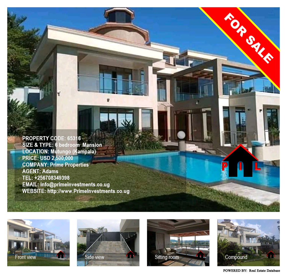 6 bedroom Mansion  for sale in Mutungo Kampala Uganda, code: 65316